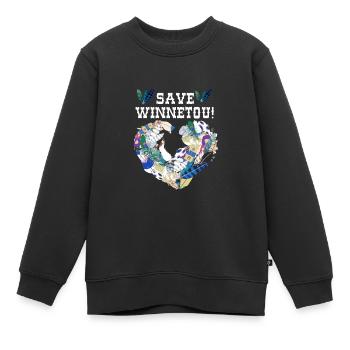 enregistrer winnetou,font,typo,Winnetou, plumes - Sweat Premium enfant bio - noir - Devant - AI Model Kid Female (0cm)