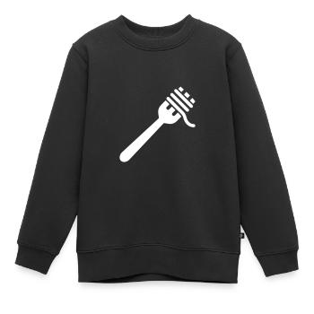 Symbole spaghetti - Sweat Premium enfant bio - noir - Devant - AI Model Kid Female (0cm)