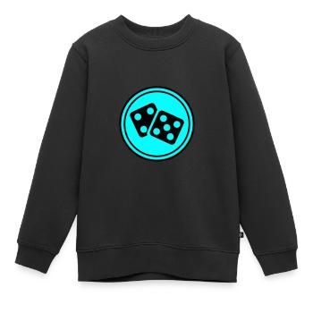 Würfel Casino Kreis - Kinder Premium Organic Sweatshirt - Schwarz - Vorne - AI Model Kid Female (0cm)