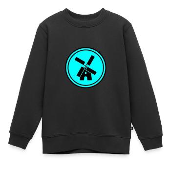 Cercle du moulin à vent - Sweat Premium enfant bio - noir - Devant - AI Model Kid Female (0cm)