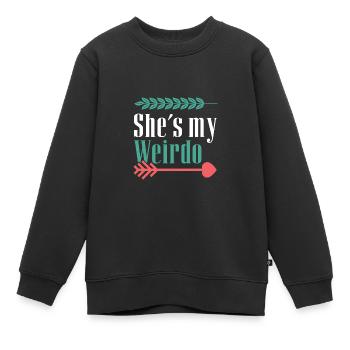 sie ist meine verrückte paare - Kinder Premium Organic Sweatshirt - Schwarz - Vorne - AI Model Kid Female (0cm)