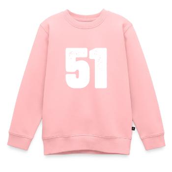 51 Zahl Trikot - Kinder Premium Organic Sweatshirt - Rosa - Vorne - AI Model Kid Female (0cm)
