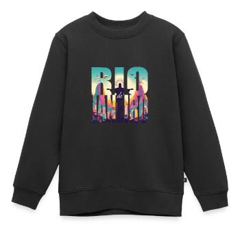 CARNAVAL DE RIO - Sweat Premium enfant bio - noir - Devant - AI Model Kid Female (0cm)