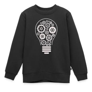 Ampoule - Ampoule - Lampe - Electricité - Sweat Premium enfant bio - noir - Devant - AI Model Kid Female (0cm)