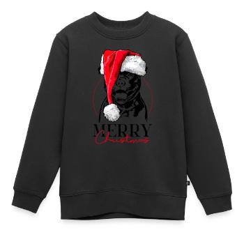 Père Noël Staffordshire Bull Terrier Joyeux Noël - Sweat Premium enfant bio - noir - Devant - AI Model Kid Female (0cm)