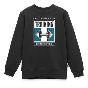Formation - Sweat Premium enfant bio - noir - Devant - AI Model Kid Female (0cm)