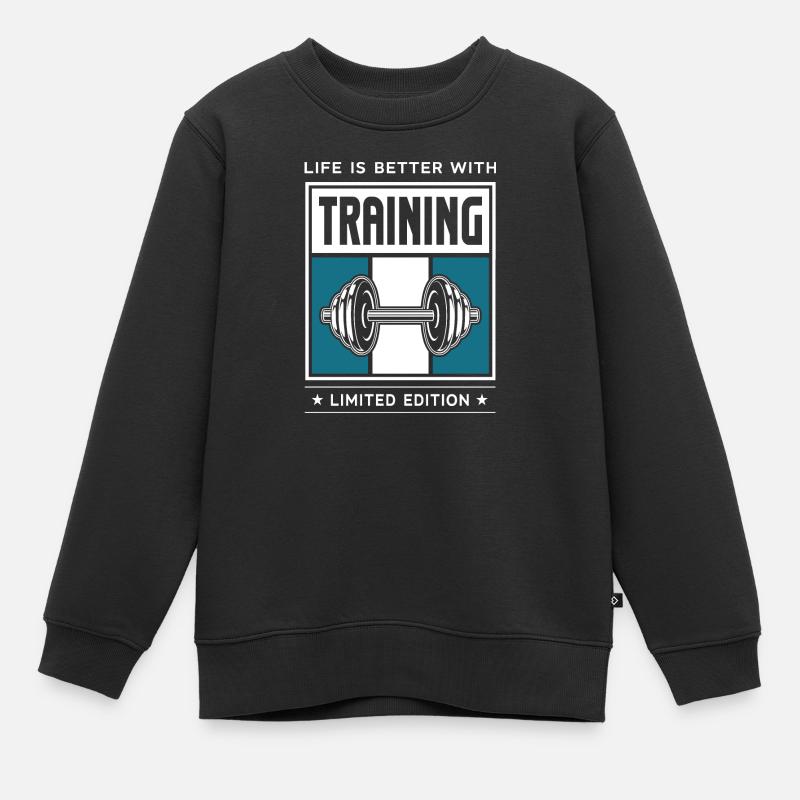 Training - Kinder Premium Organic Sweatshirt - Schwarz