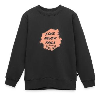 bibel liebe bibelvers jesus - Kinder Premium Organic Sweatshirt - Schwarz - Vorne - AI Model Kid Female (0cm)