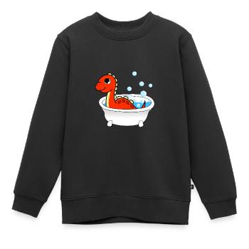 Baignoires Dinosaure - Sweat Premium enfant bio - noir - Devant - AI Model Kid Female (0cm)