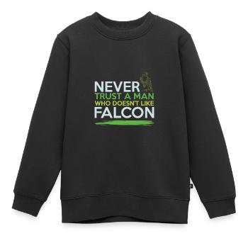 falknerei cooler spruch - Kinder Premium Organic Sweatshirt - Schwarz - Vorne - AI Model Kid Female (0cm)