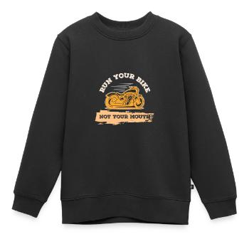 motorrad cooler spruch - Kinder Premium Organic Sweatshirt - Schwarz - Vorne - AI Model Kid Female (0cm)
