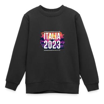 Italia 2023 - Kinder Premium Organic Sweatshirt - Schwarz - Vorne - AI Model Kid Female (0cm)