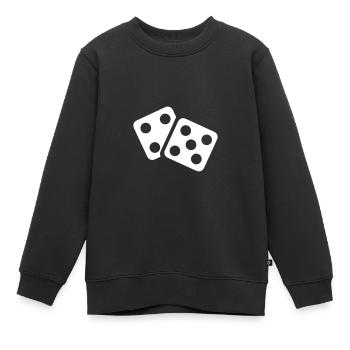 Würfel Casino Symbol - Kinder Premium Organic Sweatshirt - Schwarz - Vorne - AI Model Kid Female (0cm)