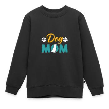 dogs mama - Kids Premium Organic Sweatshirt - black - Front - AI Model Kid Female (0cm)