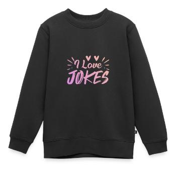 Ich liebe Witze - Kinder Premium Organic Sweatshirt - Schwarz - Vorne - AI Model Kid Female (0cm)