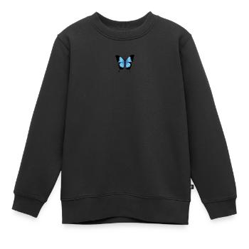 Aesthetic Schmetterling Blau - Grunge Soft Grunge - Kinder Premium Organic Sweatshirt - Schwarz - Vorne - AI Model Kid Female (0cm)
