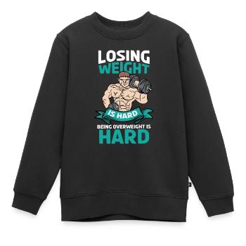 Musculation Musculation Fitness Renforcement musculaire - Sweat Premium enfant bio - noir - Devant - AI Model Kid Female (0cm)