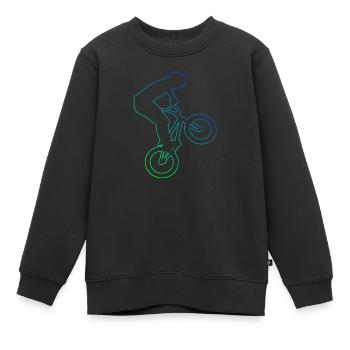 Femmes Hommes BMX vélo vélo vélo bmx - Sweat Premium enfant bio - noir - Devant - AI Model Kid Female (0cm)