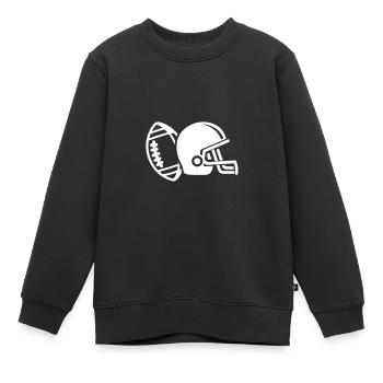 Football Helm - Kinder Premium Organic Sweatshirt - Schwarz - Vorne - AI Model Kid Female (0cm)