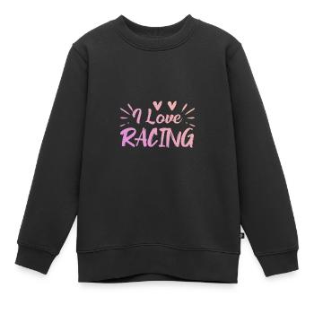 Ich liebe Rennen - Kinder Premium Organic Sweatshirt - Schwarz - Vorne - AI Model Kid Female (0cm)