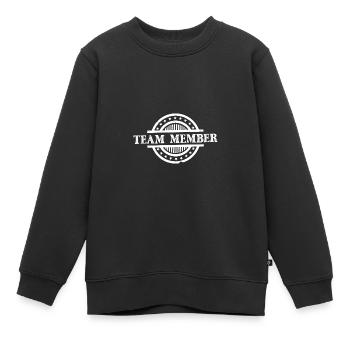 Tampon de membre de l’équipe - Sweat Premium enfant bio - noir - Devant - AI Model Kid Female (0cm)