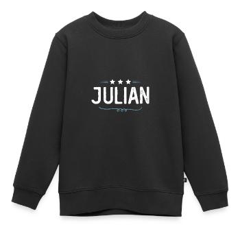 Julian - Kinder Premium Organic Sweatshirt - Schwarz - Vorne - AI Model Kid Female (0cm)
