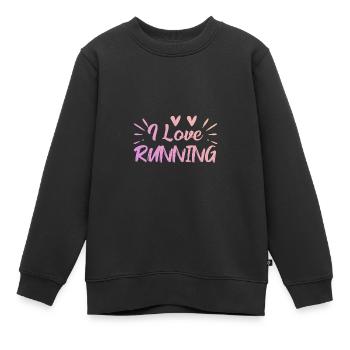 Ich liebe Rennen - Kinder Premium Organic Sweatshirt - Schwarz - Vorne - AI Model Kid Female (0cm)