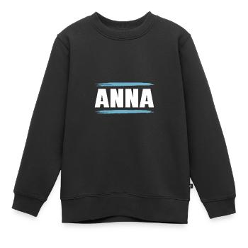 Anna - Kinder Premium Organic Sweatshirt - Schwarz - Vorne - AI Model Kid Female (0cm)
