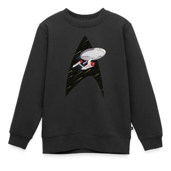 Star Trek The Original Series USS Enterprise Logo - Kinder Premium Organic Sweatshirt - Schwarz - Vorne - AI Model Kid Female (0cm)