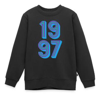 1997 Année de naissance | Couleurs changeantes - Sweat Premium enfant bio - noir - Devant - AI Model Kid Female (0cm)