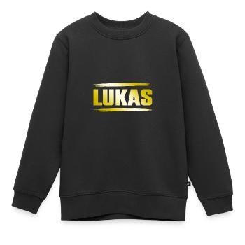Lukas - Kinder Premium Organic Sweatshirt - Schwarz - Vorne - AI Model Kid Female (0cm)