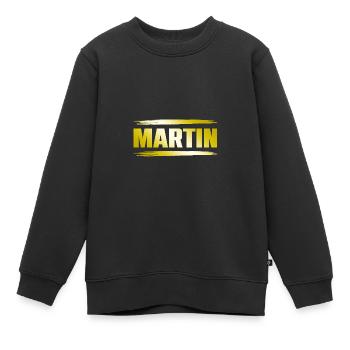 Martin - Sweat Premium enfant bio - noir - Devant - AI Model Kid Female (0cm)