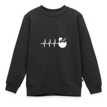 Kokos Icon Puls - Kinder Premium Organic Sweatshirt - Schwarz - Vorne - AI Model Kid Female (0cm)