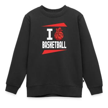 Ich Liebe Basketball Basketballer Geschenkidee - Kinder Premium Organic Sweatshirt - Schwarz - Vorne - AI Model Kid Female (0cm)