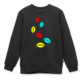 Icône de l’icône Football - Sweat Premium enfant bio - noir - Devant - AI Model Kid Female (0cm)