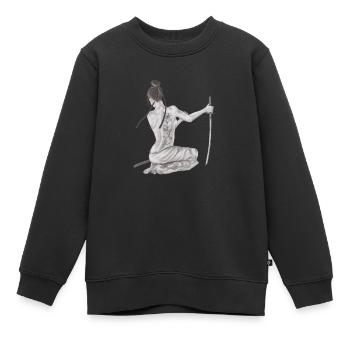 La Samouraï - Sweat Premium enfant bio - noir - Devant - AI Model Kid Female (0cm)