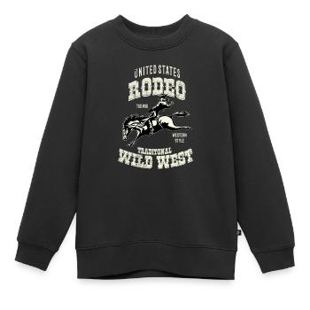 Wild West Rodeo - Sweat Premium enfant bio - noir - Devant - AI Model Kid Female (0cm)