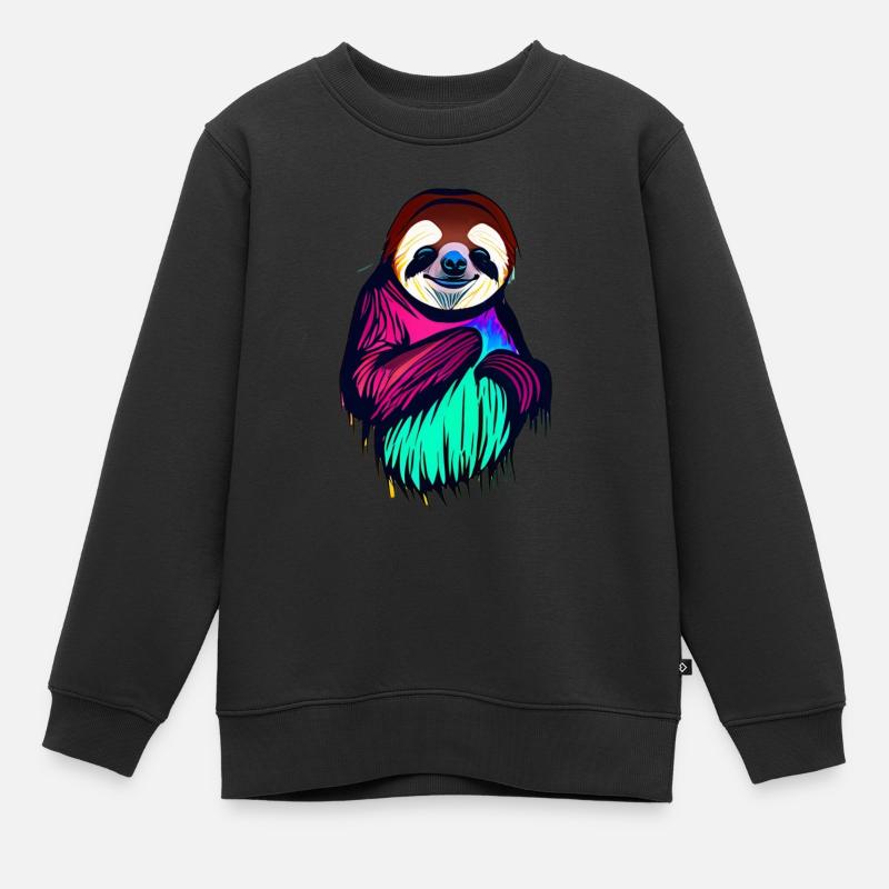 Faultier - Kinder Premium Organic Sweatshirt - Schwarz
