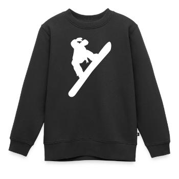 Minimalistischer Snowboarder Wintersport - Kinder Premium Organic Sweatshirt - Schwarz - Vorne - AI Model Kid Female (0cm)