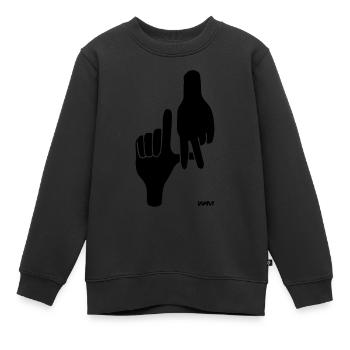 los angeles signe de la main par wam - Sweat Premium enfant bio - noir - Devant - AI Model Kid Female (0cm)