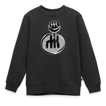 Gangschaltung - Autosport - Kinder Premium Organic Sweatshirt - Schwarz - Vorne - AI Model Kid Female (0cm)