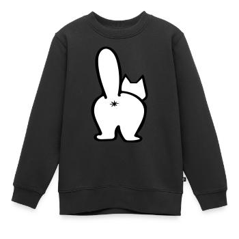 Katze von hinten. Freie Farbauswahl - Kinder Premium Organic Sweatshirt - Schwarz - Vorne - AI Model Kid Female (0cm)