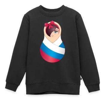 Matroschka Olga – Team Russia - Kinder Premium Organic Sweatshirt - Schwarz - Vorne - AI Model Kid Female (0cm)