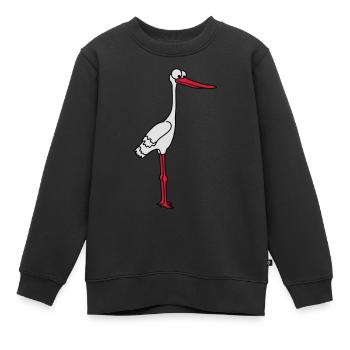 Stork - Kids Premium Organic Sweatshirt - black - Front - AI Model Kid Female (0cm)