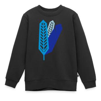Federn - Kinder Premium Organic Sweatshirt - Schwarz - Vorne - AI Model Kid Female (0cm)