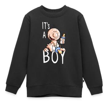 It's a Boy - Junge - Jungen - Jungs - Kind - Baby - Kinder Premium Organic Sweatshirt - Schwarz - Vorne - AI Model Kid Female (0cm)