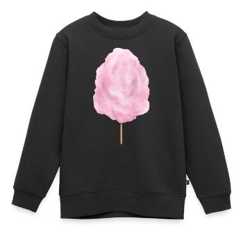 Rosa Zuckerwatte Süßigkeit auf dem Rummel - Kinder Premium Organic Sweatshirt - Schwarz - Vorne - AI Model Kid Female (0cm)