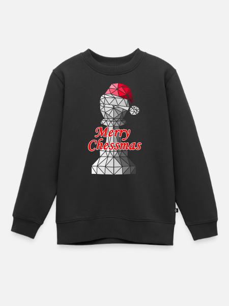 Weihnachtsschach Bauer mit Weihnachtsmütze - Kinder Premium Organic Sweatshirt - Schwarz