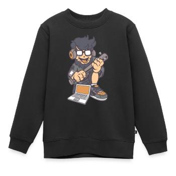 La technologie des jeunes - Sweat Premium enfant bio - noir - Devant - AI Model Kid Female (0cm)