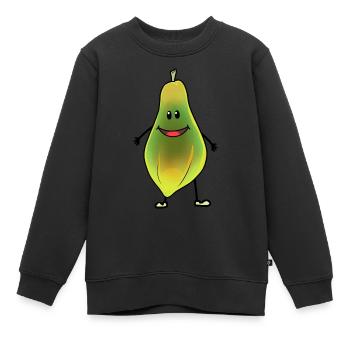 Fruits Fruits Tropicaux Fruits Fruits Fantaisie Papaye - Sweat Premium enfant bio - noir - Devant - AI Model Kid Female (0cm)
